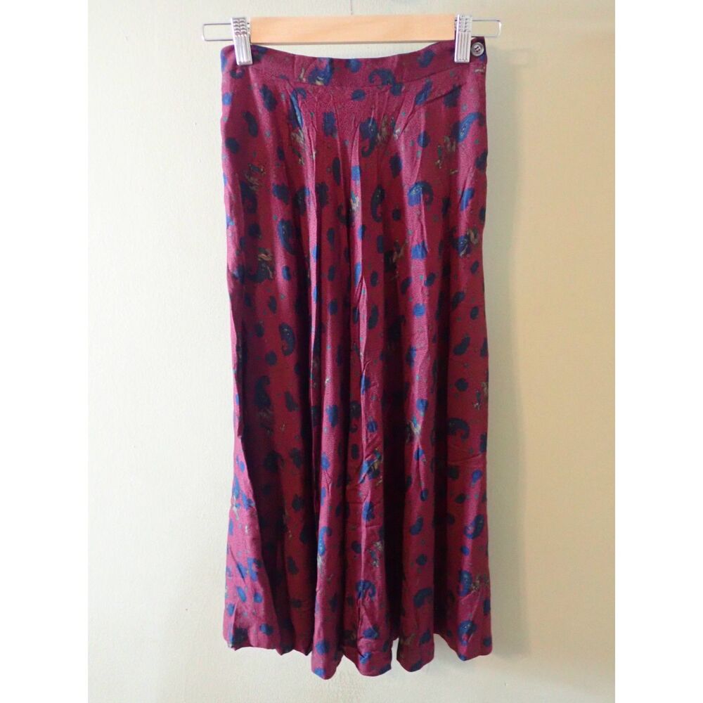 JH Collectibles Red Paisley Skirt Vintage Petite Size 4 Midi Maxi 90s Academia